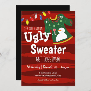 Little Ugly Sweater Get Together Christmas Party Invitation