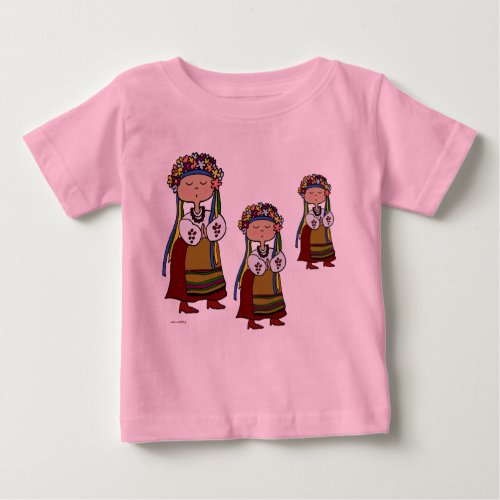 Little Ukrainian Dancer Ukrainian Folk Art Baby T_Shirt