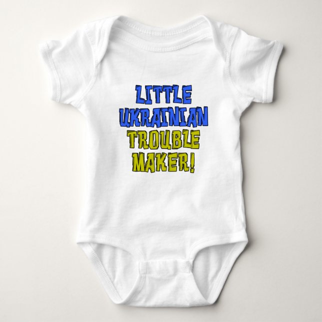 Little Ukrainian Trouble Maker Baby Bodysuit (Front)
