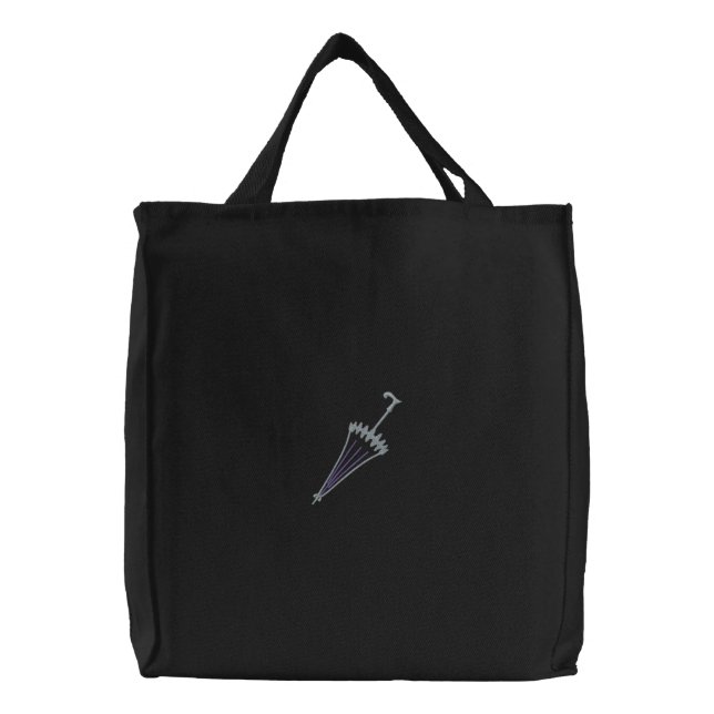 Little Umbrella Embroidered Tote Bag (Front)