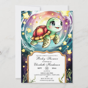 Little Under the Sea Turtle Baby Shower Invitation