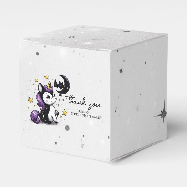 Little Unicorn Baby Shower Favor Boxes (Front Side)