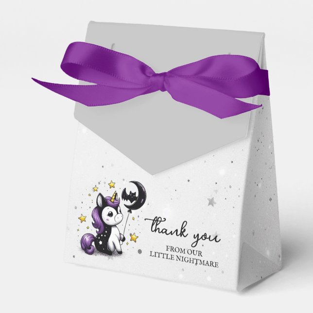 Little Unicorn Baby Shower Favor Boxes (Front Side)