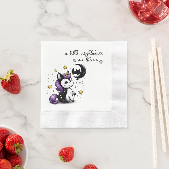 Little Unicorn Baby Shower Napkins (Insitu)
