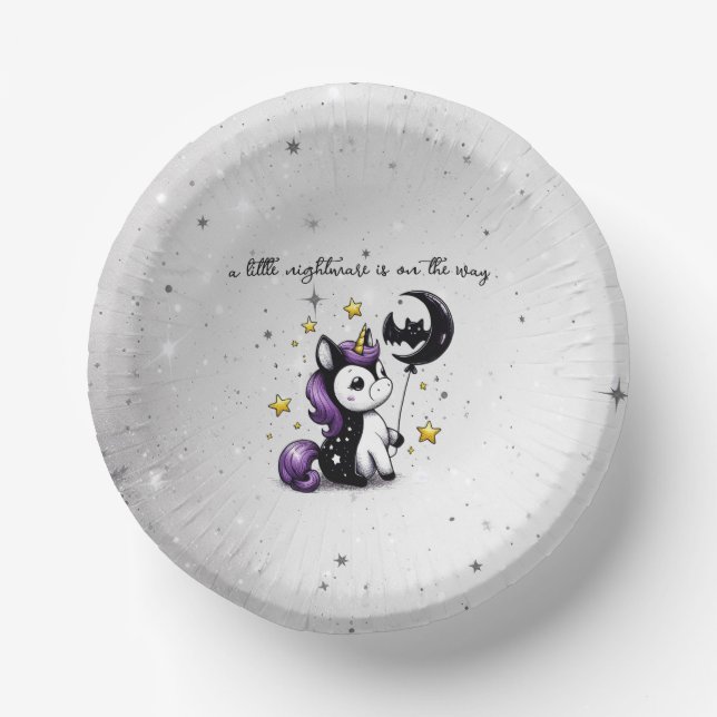 Little Unicorn Baby Shower Paper Bowls (Front)