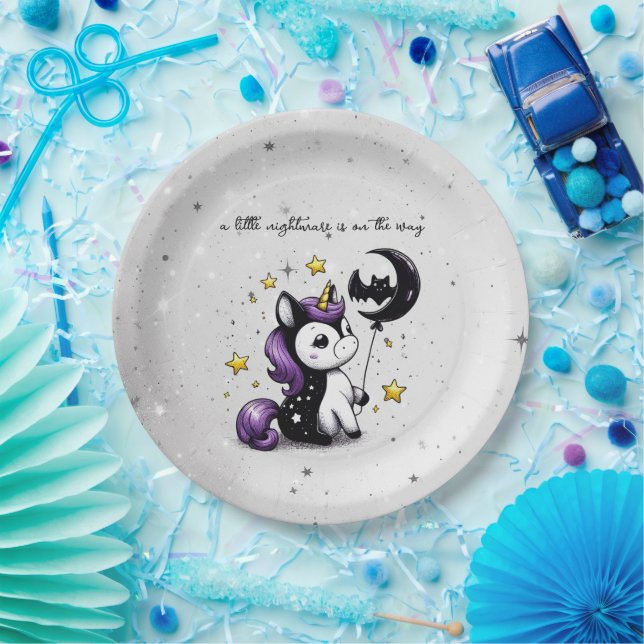 Little Unicorn Baby Shower Paper Plates (Party)