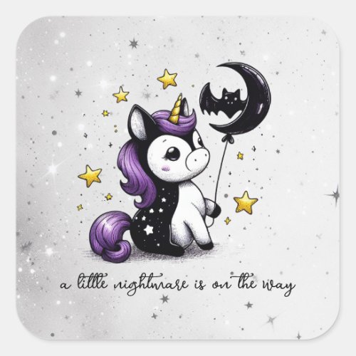 Little Unicorn Baby Shower Square Sticker