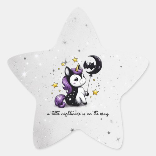 Little Unicorn Baby Shower Star Sticker