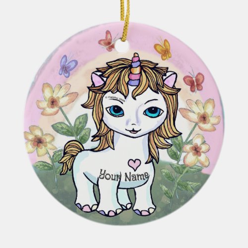 Little Unicorn  Ceramic Ornament