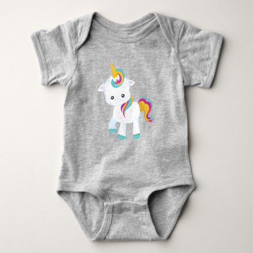 Little Unicorn Cute Unicorn Magical Unicorn Baby Bodysuit