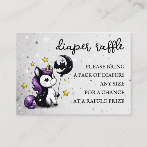 Little Unicorn Diaper Raffle Enclosure Card