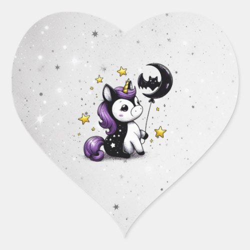 Little Unicorn Heart Sticker