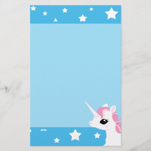 Little Unicorn pink mane stationary Stationery