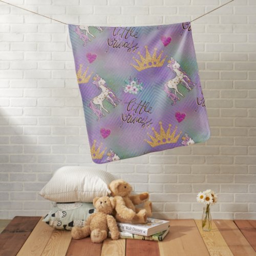 Little Unicorn Princess Baby Blanket
