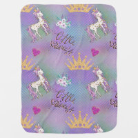 Little Unicorn Princess Baby Blanket