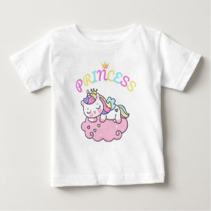 Little Unicorn Princess back princess crown Baby T-Shirt