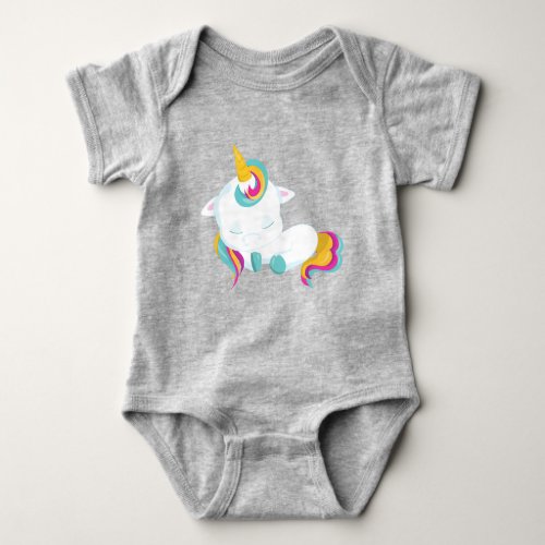 Little Unicorn Sleeping Unicorn Magic Unicorn Baby Bodysuit