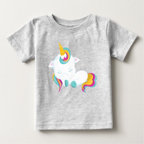 Little Unicorn Sleeping Unicorn Magic Unicorn Baby T_Shirt