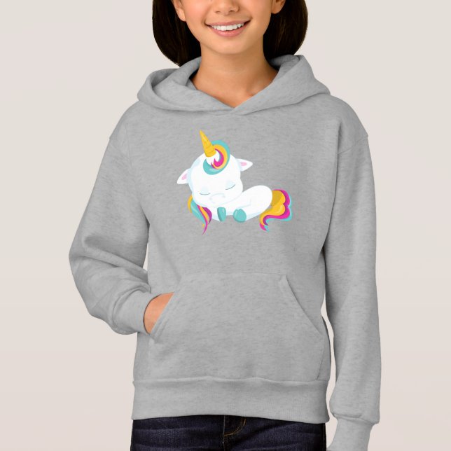 Little Unicorn, Sleeping Unicorn, Magic Unicorn Hoodie (Front)