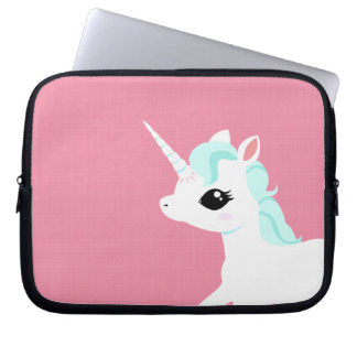 Little Unicorn with blue mane Laptop sleeve
