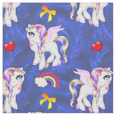 Little Unicorns on Blue 