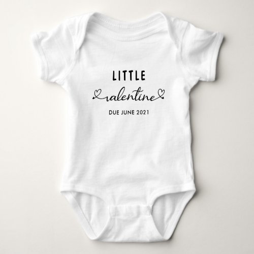 little valentine baby Pregnancy Announcement Baby Bodysuit