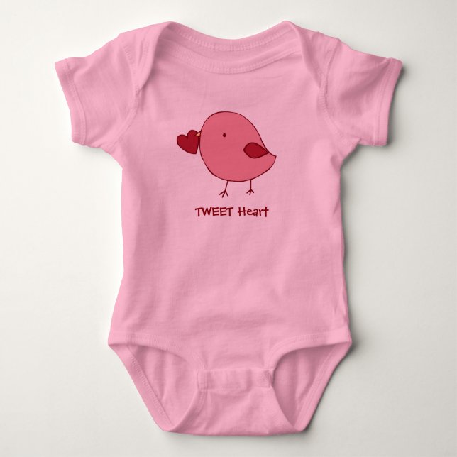 Little Valentine chick baby bodysuit (Front)