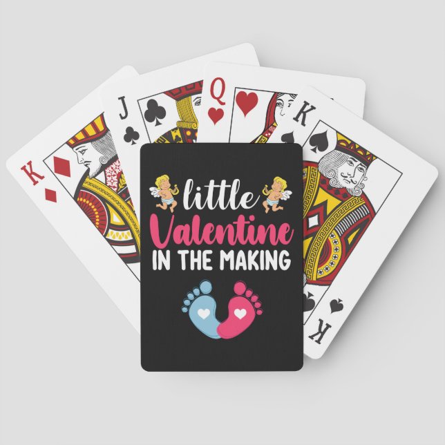 Little Valentine In The Making Pregnancy Pregnant Poker Cards (Back)