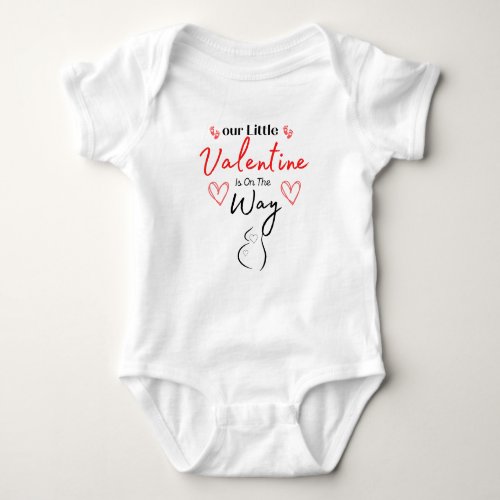 Little Valentine On The Way Pregnancy Announcement Baby Bodysuit