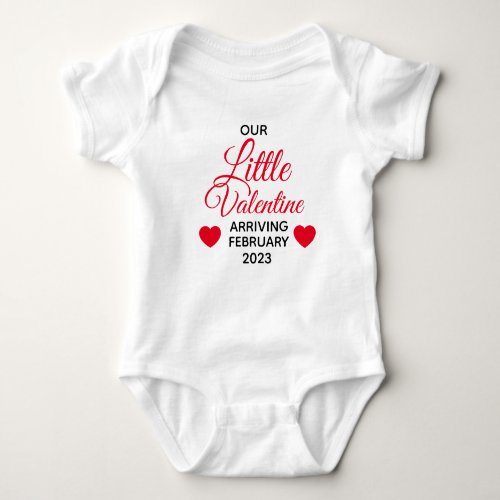 Little Valentine On The Way Pregnancy Announcement Baby Bodysuit