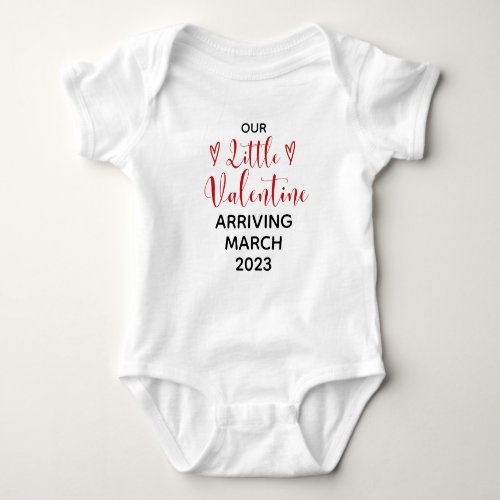 Little Valentine On The Way Pregnancy Announcement Baby Bodysuit