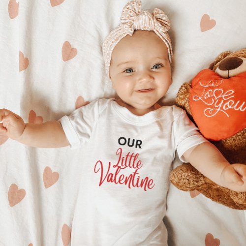 Little Valentine On The Way Pregnancy Announcement Baby Bodysuit