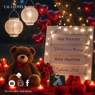 little Valentine Pregnancy Announcement Card