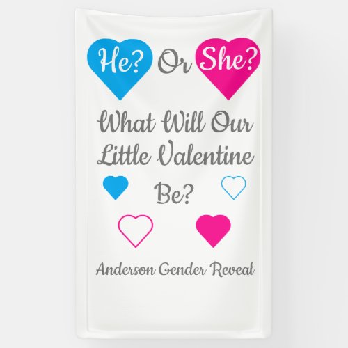 Little Valentine Valentines Day Gender Reveal Banner
