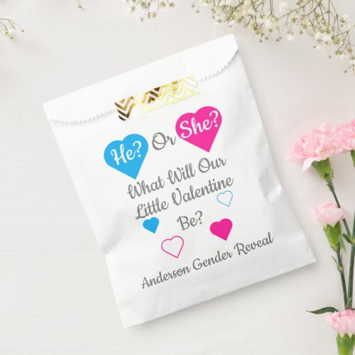 Little Valentine Valentines Day Gender Reveal Favor Bag