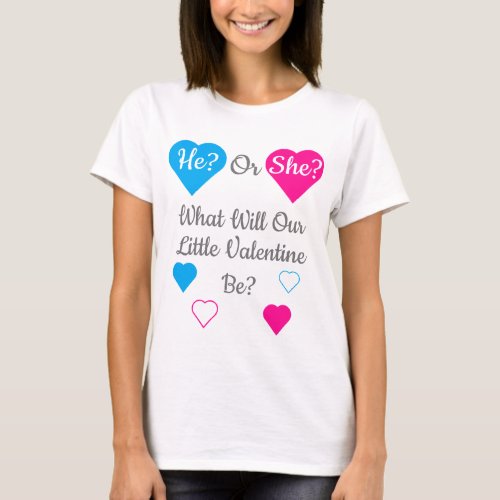 Little Valentine Valentines Day Gender Reveal T_Shirt