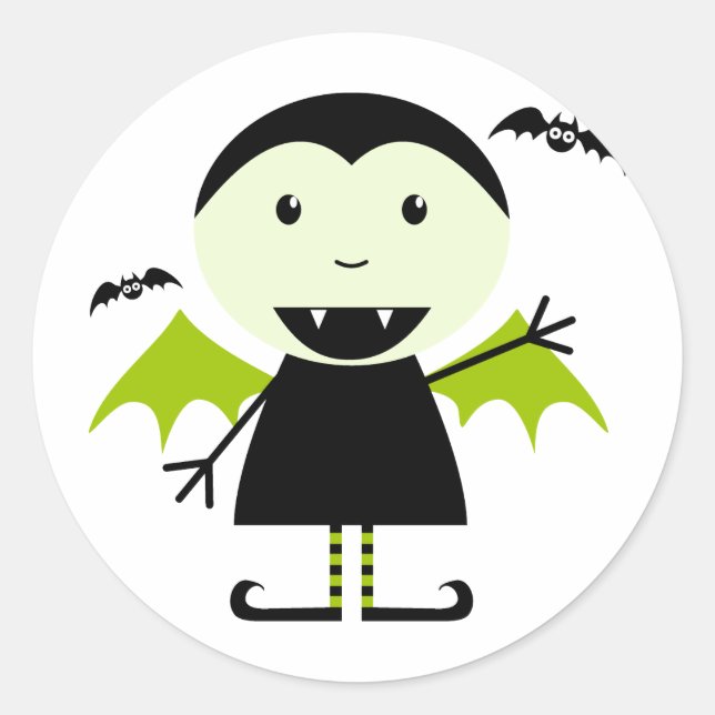 Little Vampire Classic Round Sticker (Front)