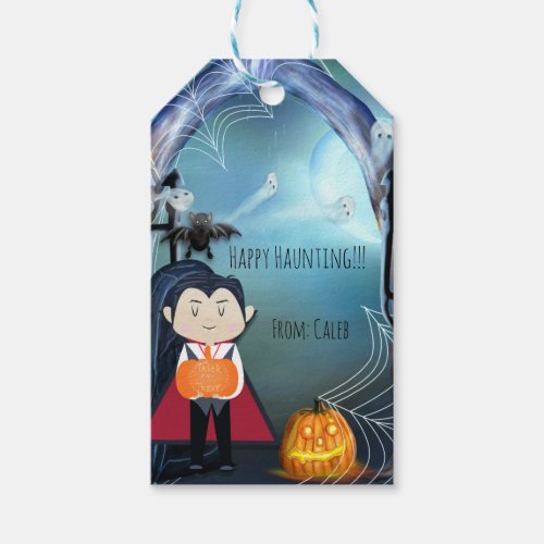 Little Vampire Dracula Halloween Party Favor Gift Tags