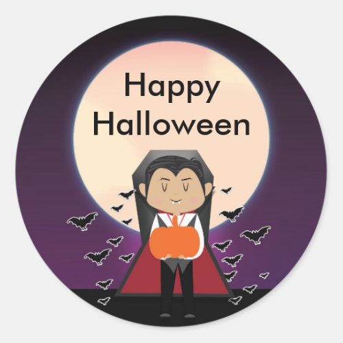 Little Vampire Dracula Halloween Party Stickers