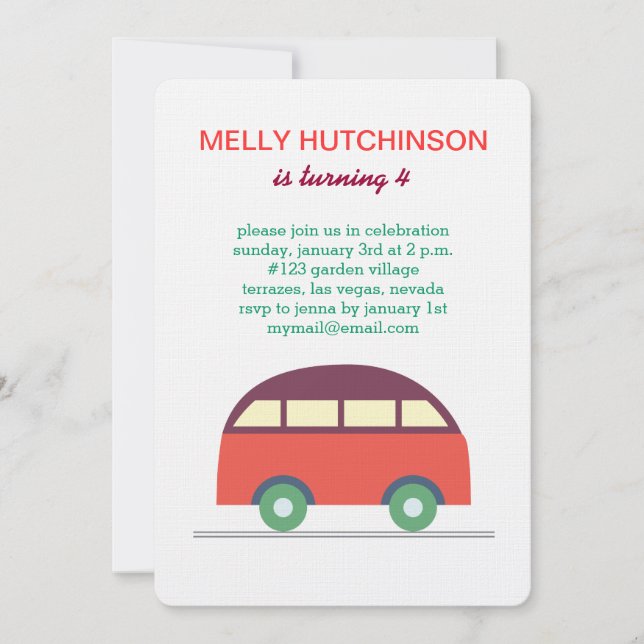 little van invitation (Front)