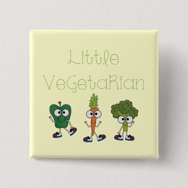 Little Vegetarian Pinback Button (Front)