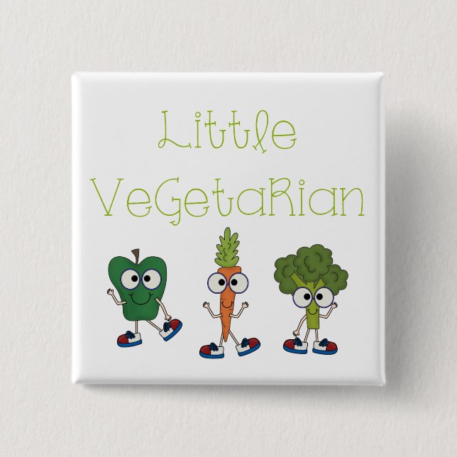 Little Vegetarian Pinback Button (Front)