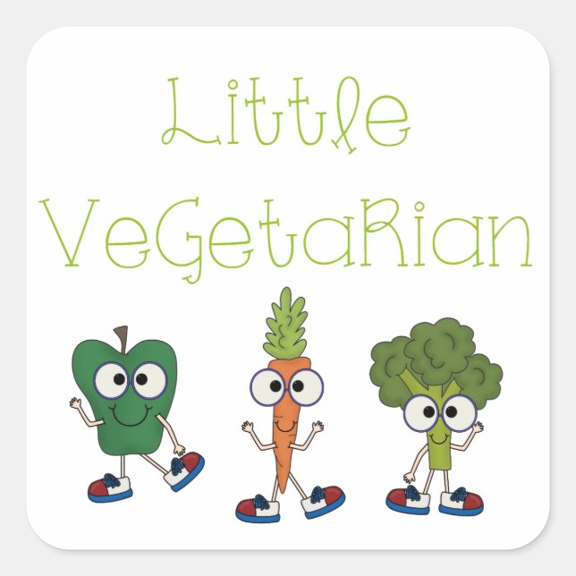Little Vegetarian Square Sticker (Front)