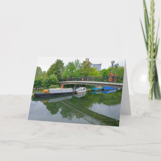 Little Venice London Barge Greeting Card (Front)