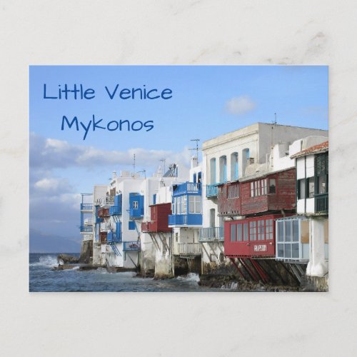 Little Venice Mykonos close up Postcard