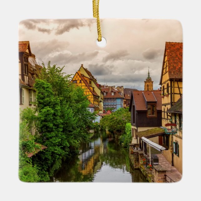 Little Venice, petite Venise, in Colmar, France Ceramic Ornament (Front)