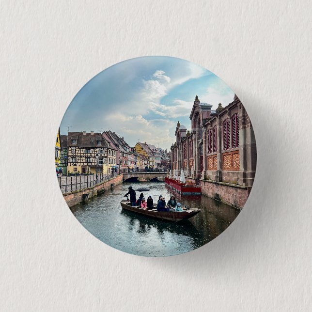 Little Venice River Boat      Button (Front)