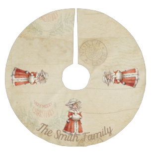 Little Victorian Caroler Custom Christmas Brushed Polyester Tree Skirt