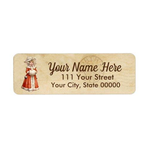 Little Victorian Caroler Custom Christmas Label