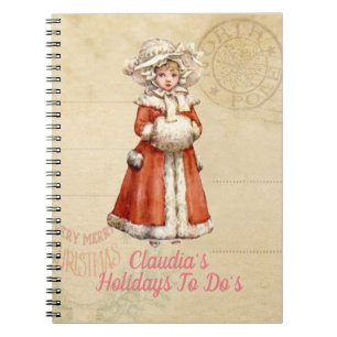 Little Victorian Caroler Custom Christmas Notebook